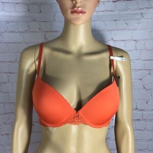 French Affair Sexy Orange Criss-Cross Style Bra - Size 34C